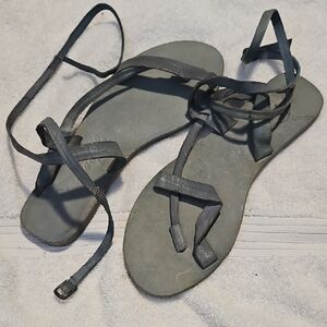 Free People Gray Strappy Wrap Sandals